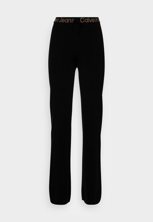 LOGO INTARSIA PANTS - Spodnie materiałowe - black