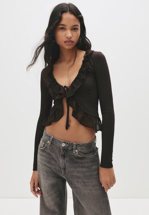 FRILL - T-shirt à manches longues - brown