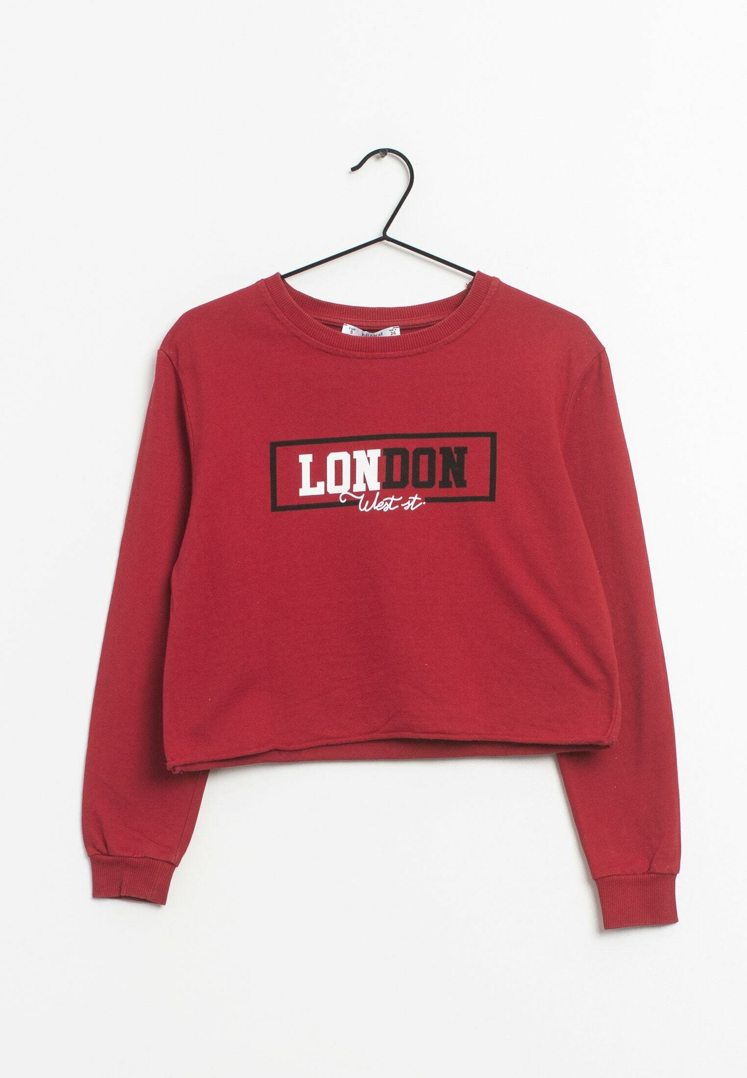 Pullandbear Pull And Bear Pullover Rot PULL&BEAR T-Shirt Print Red