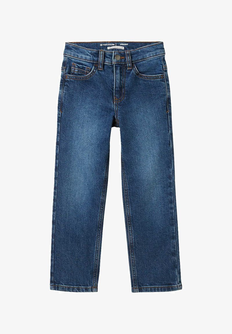 TOM TAILOR Straight leg jeans - clean dark stone blue denim