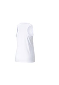 Valge ilma varrukateta tank top, mis on valmistatud siledast ja kergest kangast. Omab ümarat kaelust ja liibuvat siluetti.