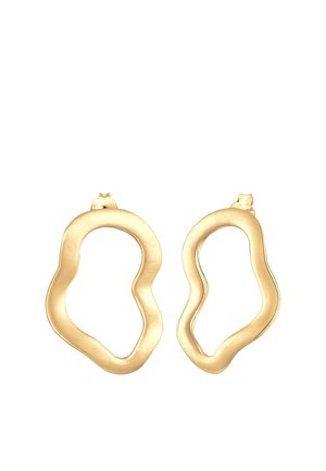 Elli ABSTRACT WAVY EARRINGS - Ohrringe - gold-coloured