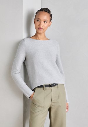 Marc O'Polo, LONGSLEEVE BOAT NECK - Strickpullover - soft stone melange