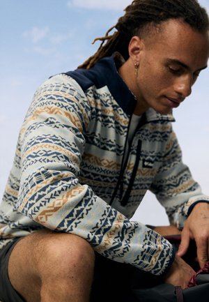 SWEATER WEATHER™ PRINTED HALF ZIP - Trui - dark stone/madras/multi