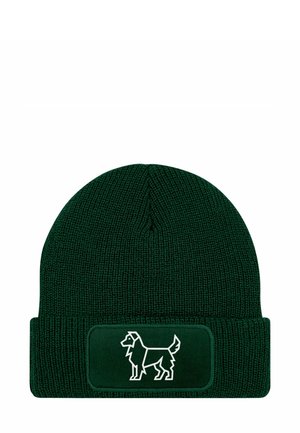 WINTER HUND DESIGN LUSTIG - Beanie - australian shepherd dunkelgrün