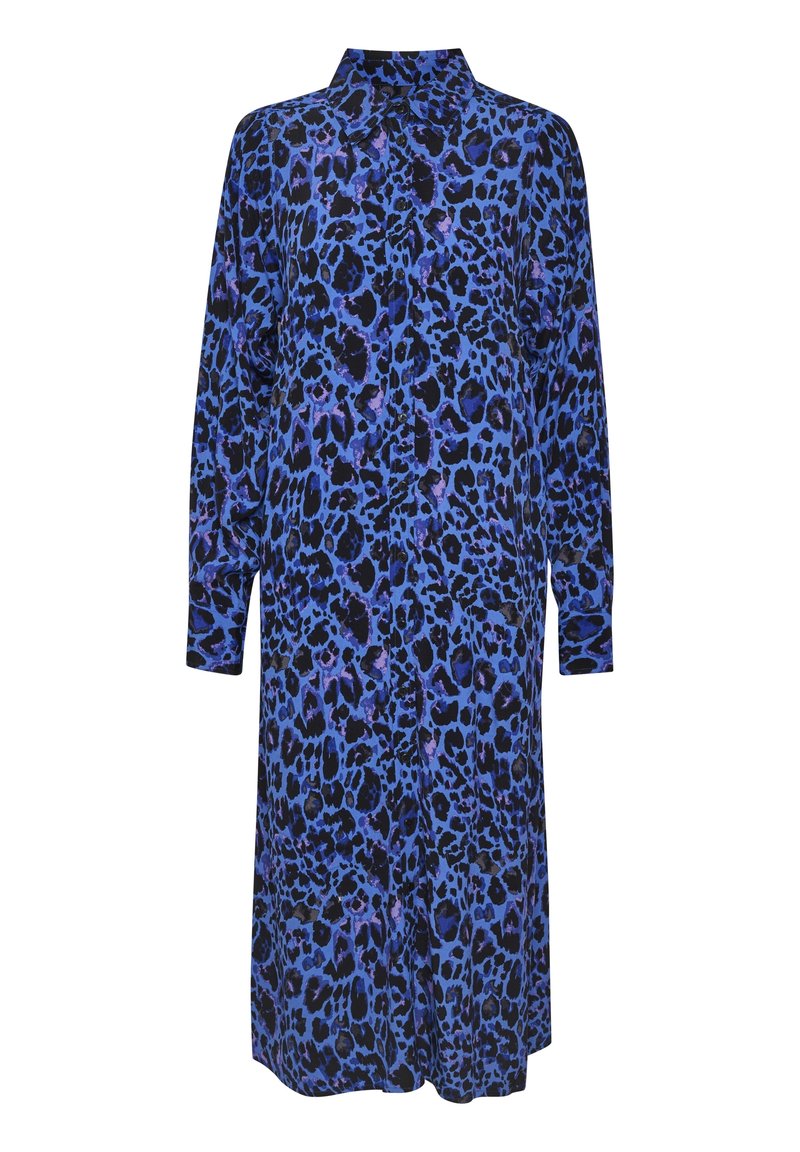 blue light dress Blue and Black Animal Print Short Sleeve Midi Smock Dress – AX Paris