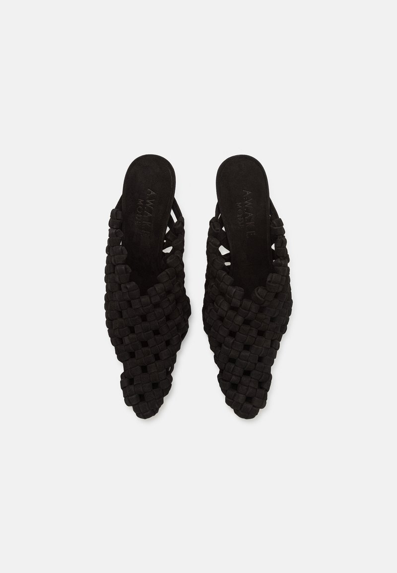 A.W.A.K.E. MODE REGINA WEAVED MULE - Heeled mules - black