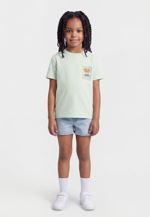 FAUNA UNISEX - Nyomott mintás póló - pale aqua