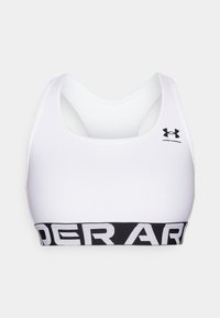 HEATGEAR ARMOUR MID BRANDED - Medium support sports bra - white/black