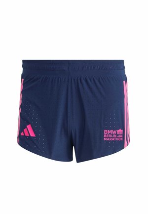 Navy běžecké šortky s růžovými akcenty, z perforované látky, s elastickým páskem a logem "BMW Berlínský maraton".