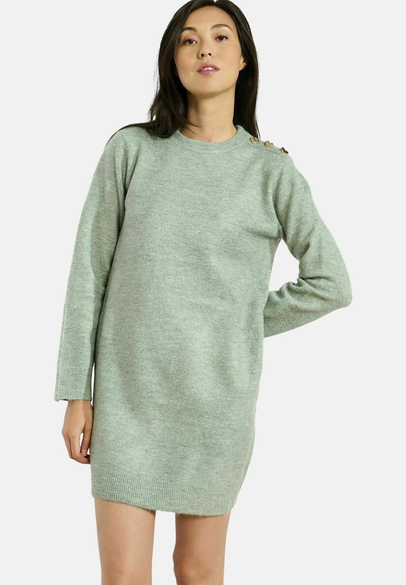 LolaLiza WITH HEART BUTTONS Jumper dress mint green/green