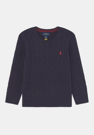 CABLE-KNIT COTTON JUMPER - Maglione - navy