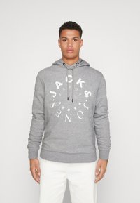 Jack & Jones JJWARRIOR HOOD - Hoodie - light greymelange