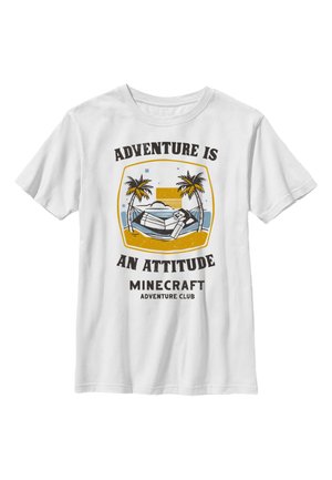 Henry Tiger MINECRAFT STEVE BEACH ADVENTURE - T-shirt imprimé - white
