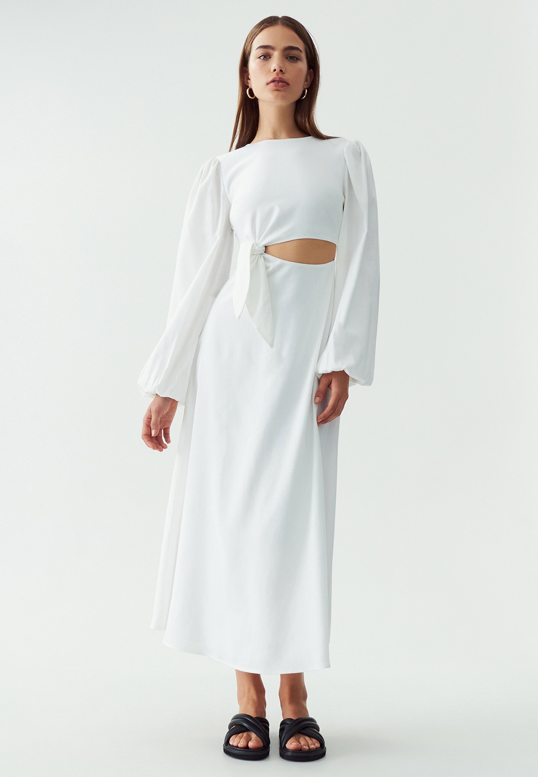 white christmas dresses Cutout Slit Spaghetti Strap Denim Dress – Abela Story