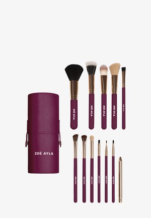 ZOË AYLA, PLUM MAKEUP BRUSH SET WITH CYLINDER CASE - 12 PIECE - Set de brosses à maquillage