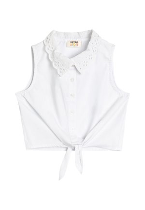 GUIPURE DETAIL SLEEVELESS DRAWSTRING  - Camisa - white