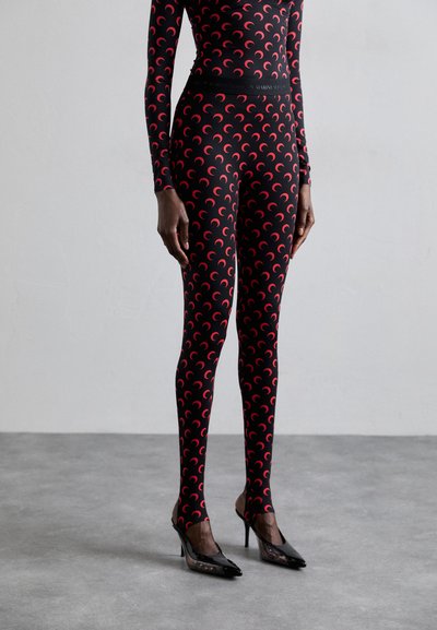 MARINE SERRE MOON PRINTED - Legging (type pantalon) - black/red