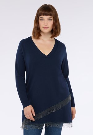 CON FRANGE ASIMMETRICHE - Jersey de punto - blu