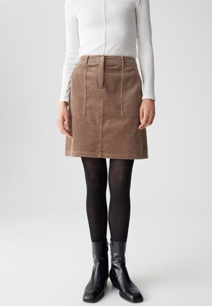 REGULAR FIT NORMALE PASSFORM MID RISE - Gonna a campana - cocoa