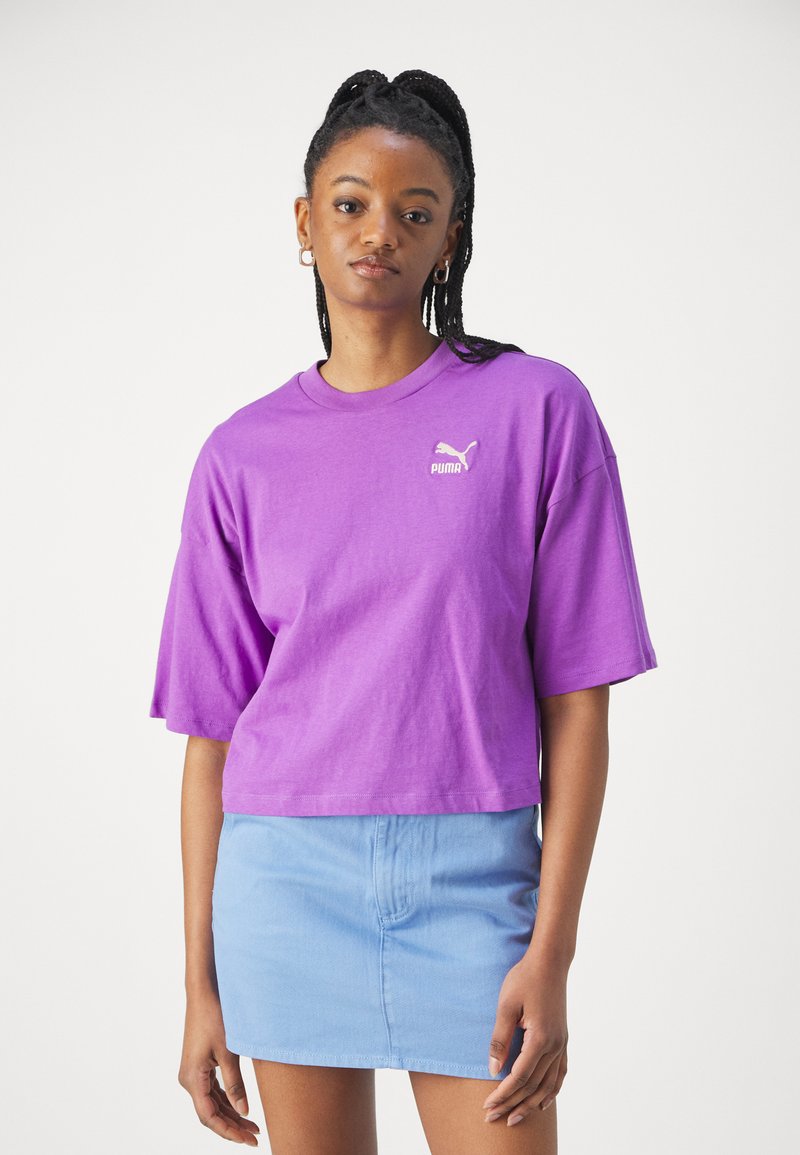 T-shirt Fille Matalan Violet Motif Géométrique Coton Taille 4 Ans Col Rond