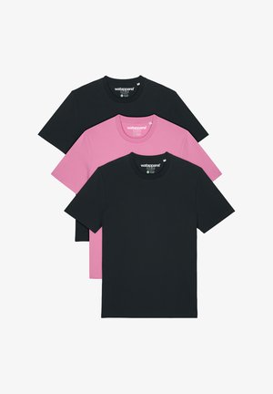 watapparel, 3ER MULTIPACK - T-Shirt basic - black bubble pink