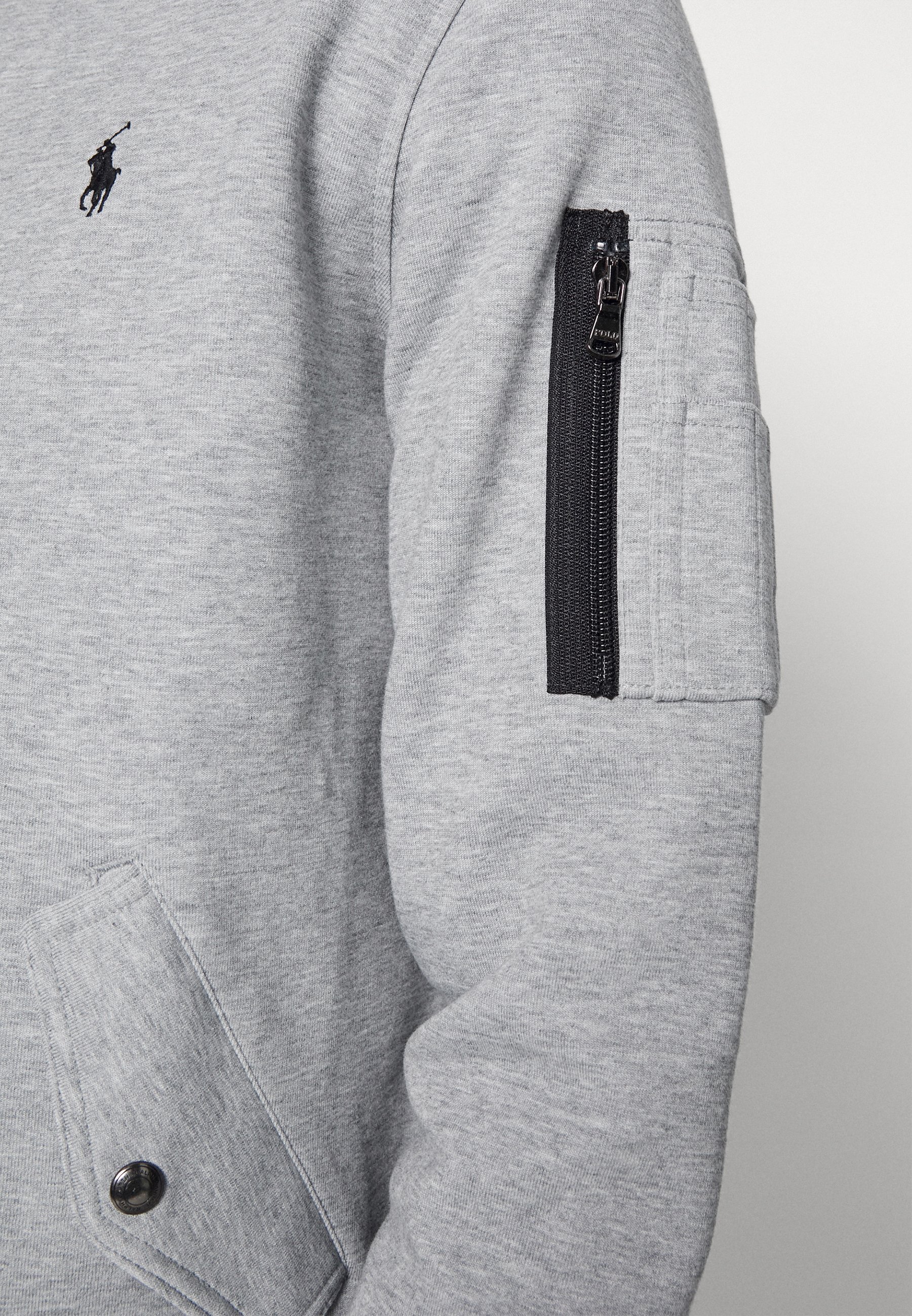 grey polo zip up