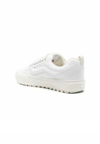 Hvide kanvas sneakers med lavt design, der har en tekstureret sål, runde snørebånd og sidelæns striber for ekstra stil.