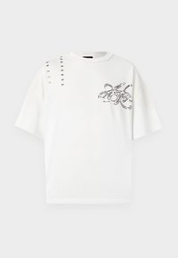 SCARLINE - Nyomott mintás póló - white