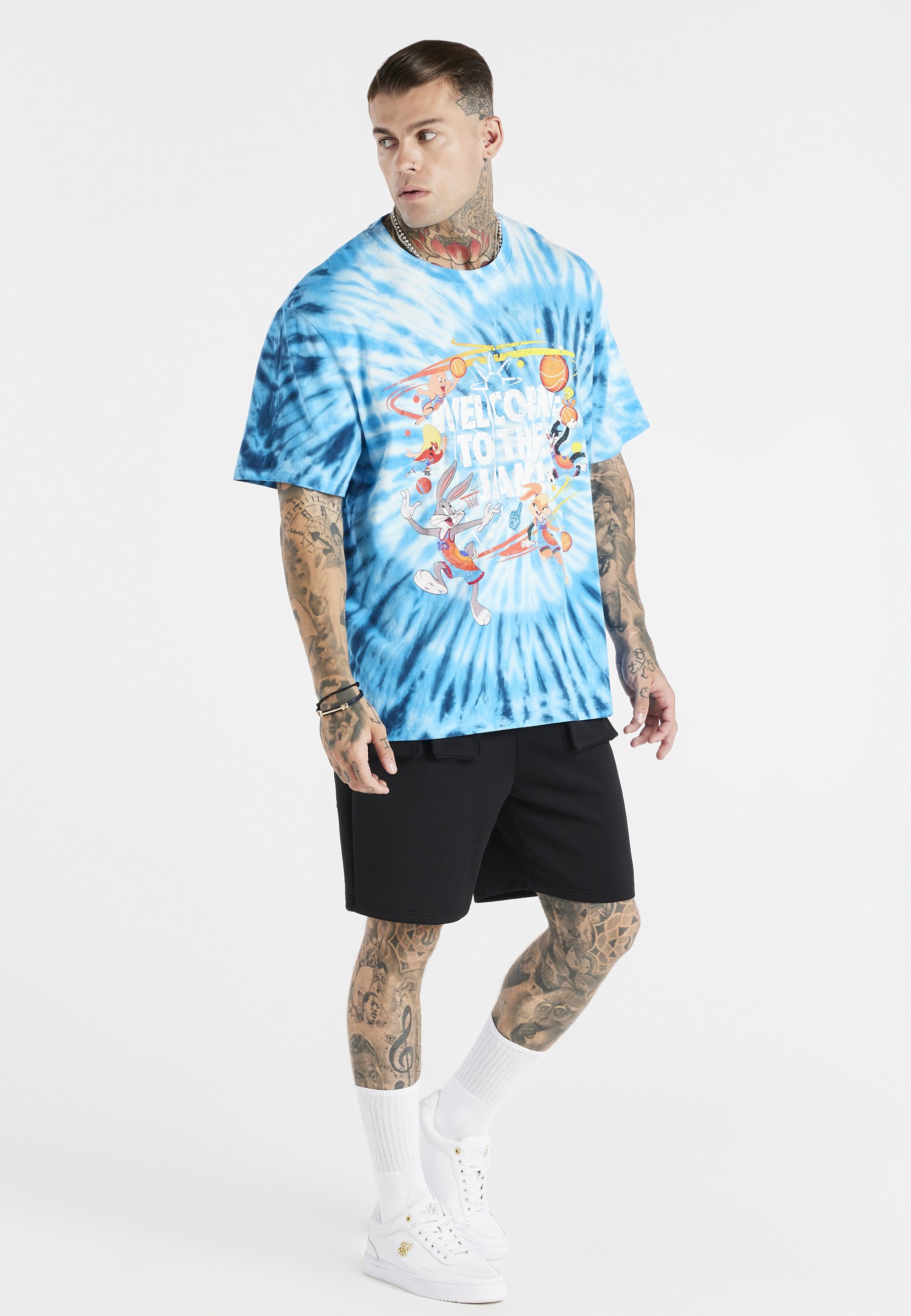 SIKSILK SPACE JAM TIE DYE GRAPHIC TEE 