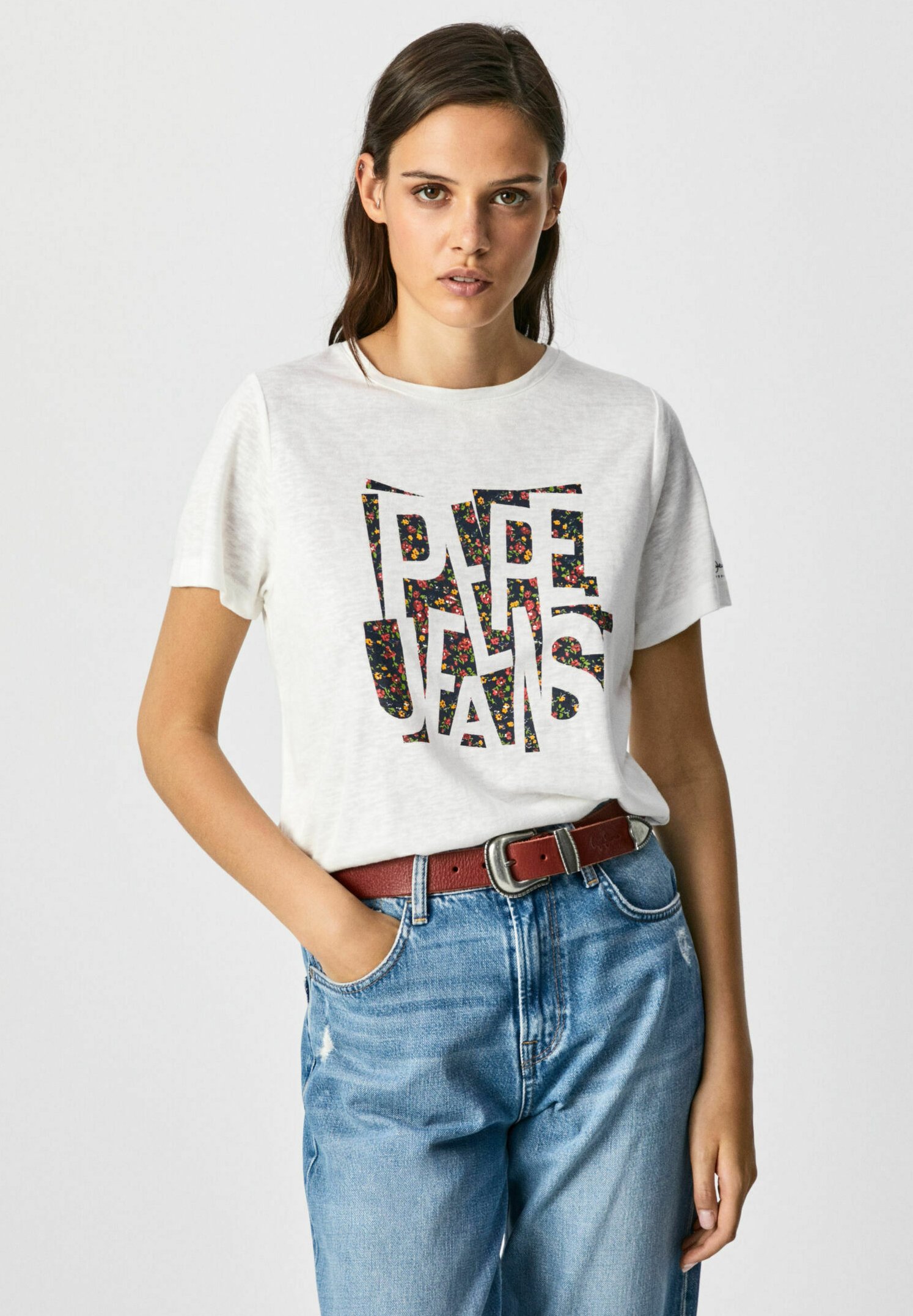 Pepe Jeans PAT - T-shirt con stampa - blanco off/avorio - Zalando.it