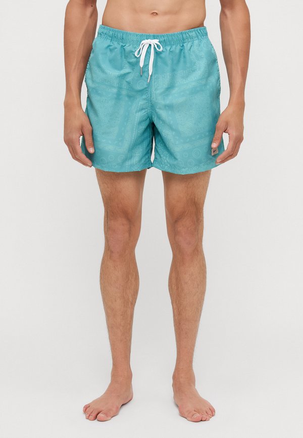 TONAL BANDANA PRINTED SWIM TRUNKS - Swimming trunks - teal