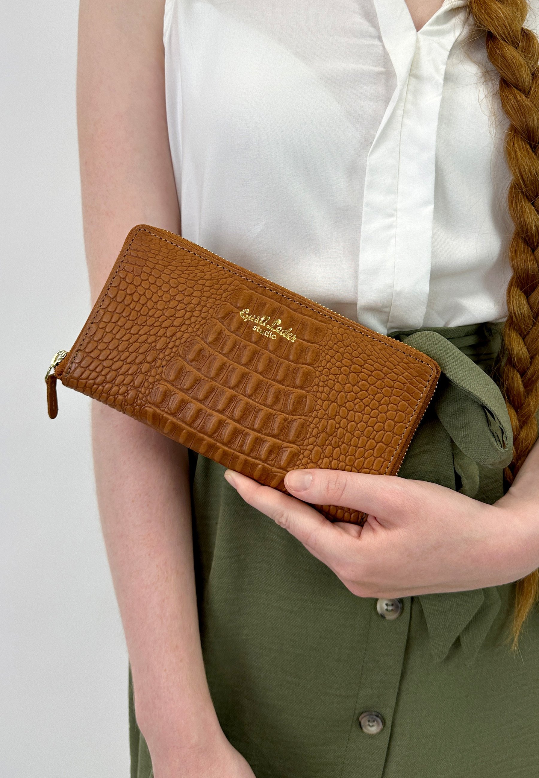 Gusti Leder Geldbeutel Leder Braun Gusti Leder PATRICIA Geldbörse