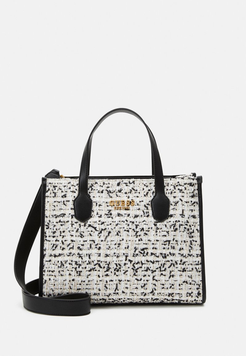Guess SILVANA COMPARTMENT TOTE - Geantă de mână - cream multi/alb ...