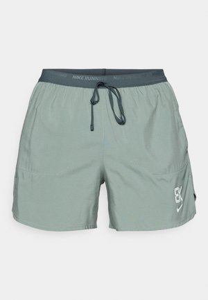 Světle zelené běžecké šortky Nike s elastickým pasem, šňůrkou na stažení, dvěma bočními kapsami a logem na spodní pravé nohavici.