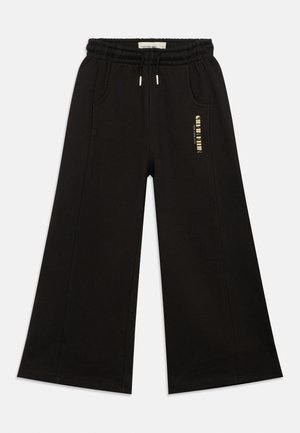 GLITTER WIDE LEG PANT - Tracksuit bottoms - black