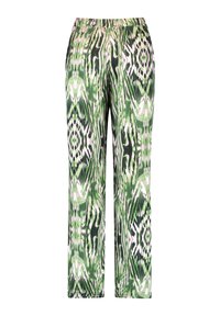 Gerry Weber GEMUSTERTE JERS - Trousers - ecru weiss grün druck