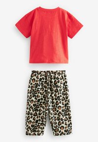 Next SHORT SLEEVE AND WIDE LEG- REGULAR FIT SET - Kalhoty - red leopard print