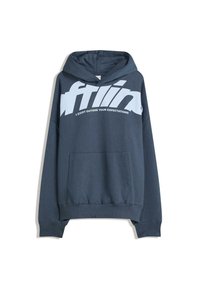 PRINTED - Pulover s kapuco - dark blue