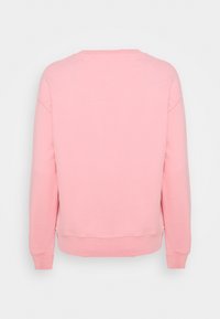 Felpa rosa con collo tondo, maniche lunghe e polsini a costine, realizzata in misto cotone. Design semplice, senza motivi o dettagli visibili.