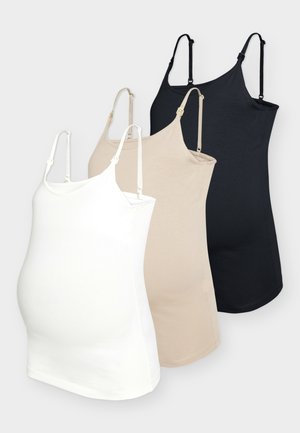 MAMA 3-PACK  - Top - black/ white & taupe