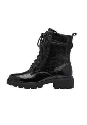 Platform ankle boots - black patent