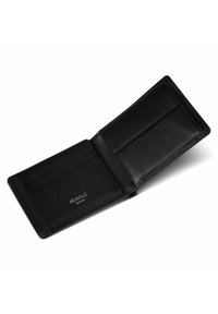 Black leather wallet with an open design, featuring card slots and a textured interior. The brand logo "REDOLZ" is visible.