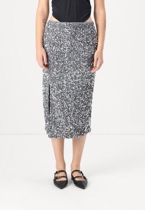 NMMIA MIDI SEQUIN SKIRT  - Zīmuļsvārki - silver