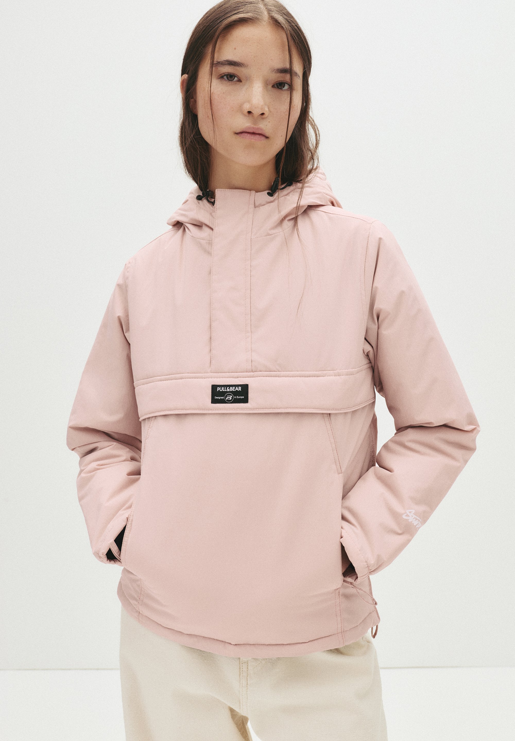 Pull&bear Hooded Jacket With Pouch Pocket Pouch Pocket Jacket