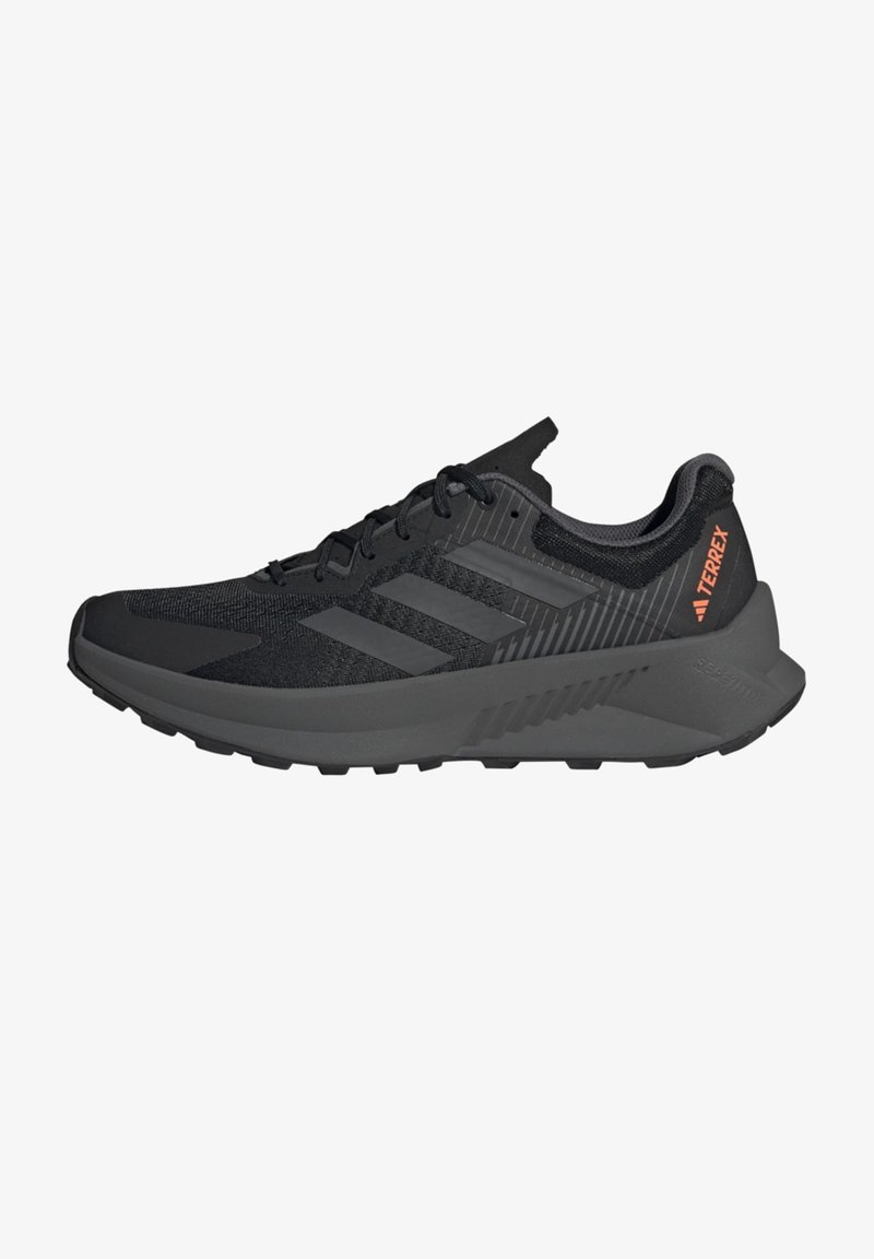 adidas Terrex SOULSTRIDE FLOW - Chaussures de running - core black grey six impact orange