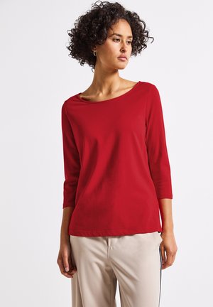 MIT U-BOOT-AUSSCHNITT - Long sleeved top - rot