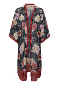 Cream CRNIOKI KIMONO - Letná bunda - black flower field