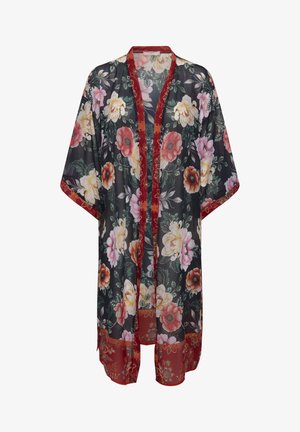 Cream CRNIOKI KIMONO - Vasaras jaka - black flower field