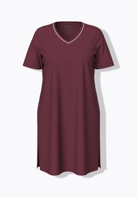 Ulla Popken 2 PACK SHORT SLEEVE-DOT SOLID  - Camisón - wine red
